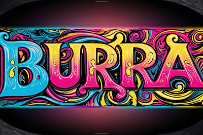 Burra - Psychedelic font branding design graphic design illustration vector