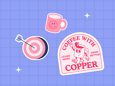 Coffee with Copper stickers ☕️ brand branding design illustration stickers