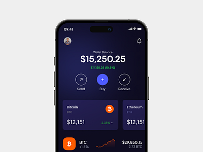 Crypto Mobile App design ui uiux