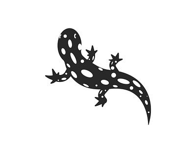 The fire salamander animal logo black and white design fire salamander graphic design illustration lizard logo design minimal style negative space salamander spots top view vector