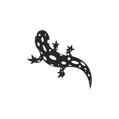 The fire salamander animal logo black and white design fire salamander graphic design illustration lizard logo design minimal style negative space salamander spots top view vector