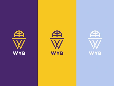 WY Basketball ball basketball gold health initials kids logo monogram net organization play purple rim sports young youth