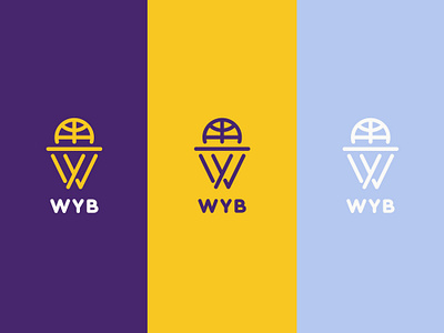 WY Basketball ball basketball gold health initials kids logo monogram net organization play purple rim sports young youth