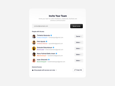 Invite your team design ui uiux