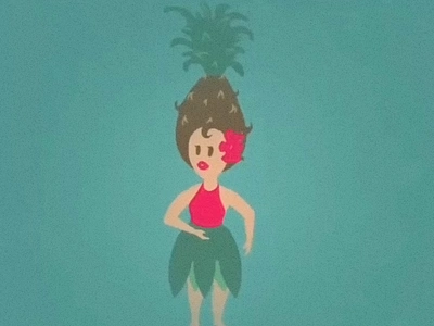 pineapple girl dance 2d animation animation character animation dance animation vector animation