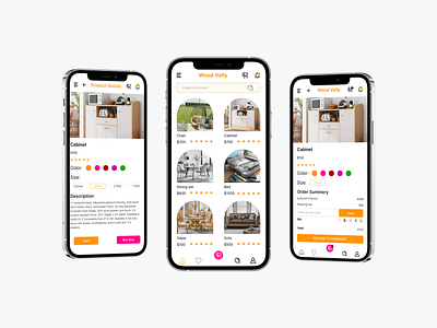 Wood Vally- Furniture Purchase App branding graphic design typography ui ux