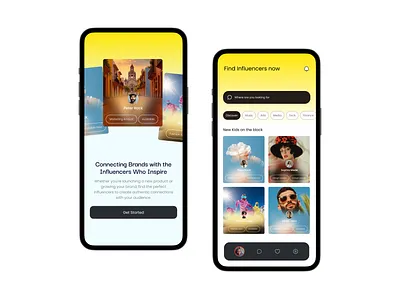 Influencer Mobile App ads agency website app best ui design branding design illustration influencer landingpagedesign marketing marketing campaign mobile app ui ux website design