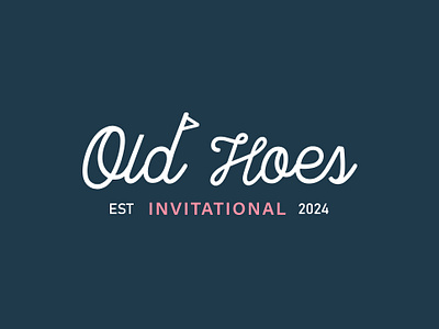 Old Hoes Golf logo badge ball blue branding flag golf golf bar golf brand golf club golf design golf tournament logo design logo designer monoline old hoes script font typography