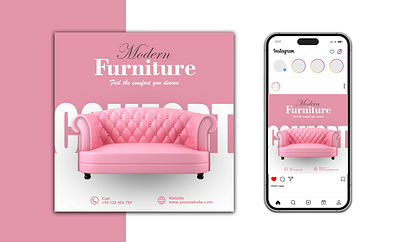 Furniture Social Media Post Design adobe photosop design furniture post graphic design poster design social media post