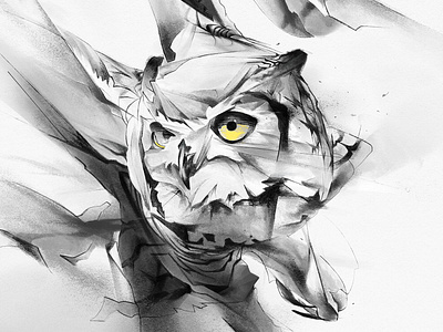 Wise Dodge adobe animal drawing geometrical ill illustration lineart owl photoshop