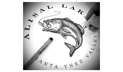 Alisal Lake Brandmark Illustrated by Steven Noble artwork branding brandmark design engraving etching illustration line art logo logo identity scratchboard steven noble woodcut