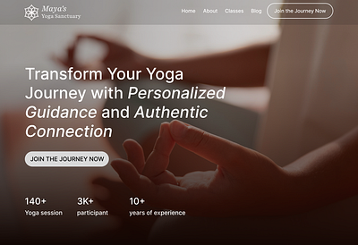 Yoga course landing page hero section course figma herosection landingpage ui webdesign