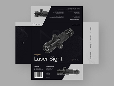 Mighty packaging design black box design firearms gray gun laser sight mighty tactical packaging design pattern rifle shooting tactical gear texture