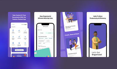 My Folio App app design finance graphic design storage ui