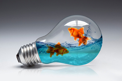 Goldfish in Bulb graphic design