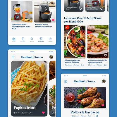 FoodMood: Mobile application of kitchen recipes app design design designer food kitchen mobile mobile design recipes ui ui design ux