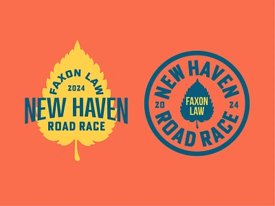 Faxon Law New Haven Road Race badge logo marathon new england new haven new haven designer race director race logo race logo designer retro running logo sports design thick lines