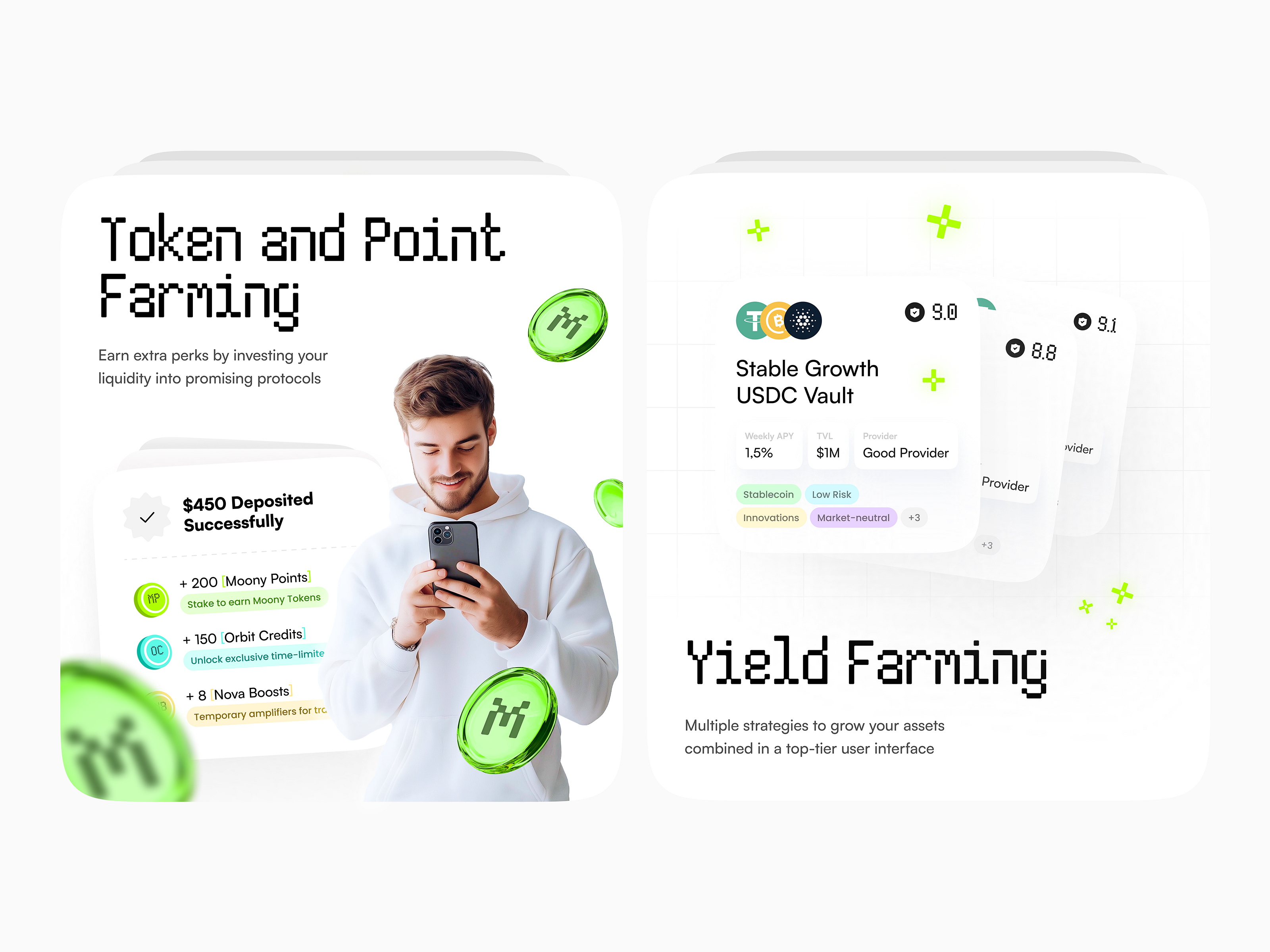 Crypto Landing Clean Soft UI acid ai powered ai ui cards clean crypto crypto header crypto landing crypto ui defi landing ui presale roadmap token ui web3 white widget