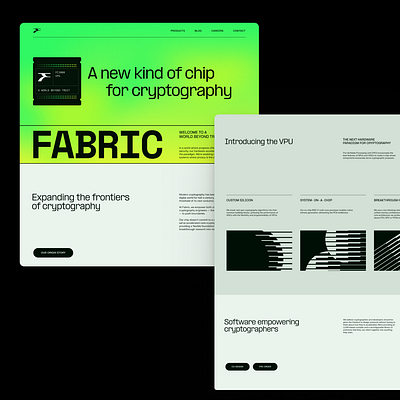 Fabric Cryptography Website art direction art director branding design fintech framer landing page responsive saas startup typography ui web web design web designer webflow website