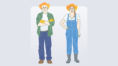 Farmers | Illustrations & Icons character design farmers flat design gradient graphic design icon icons illustration