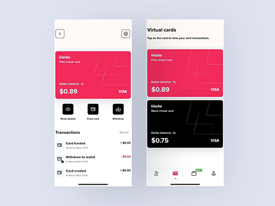 Virtual Card App Redesign