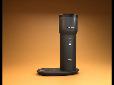 3D electrical Coffee mug product model and animation 3d 3dart 3dmodel 3dmodeling 3dproduct animation blender branding graphic design visualization