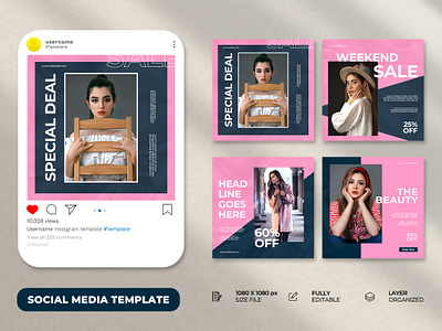 Fashion Social media post for instagram or facebook boosting 3d animation beauty branding fashion fashion sale graphic design logo motion graphics social media