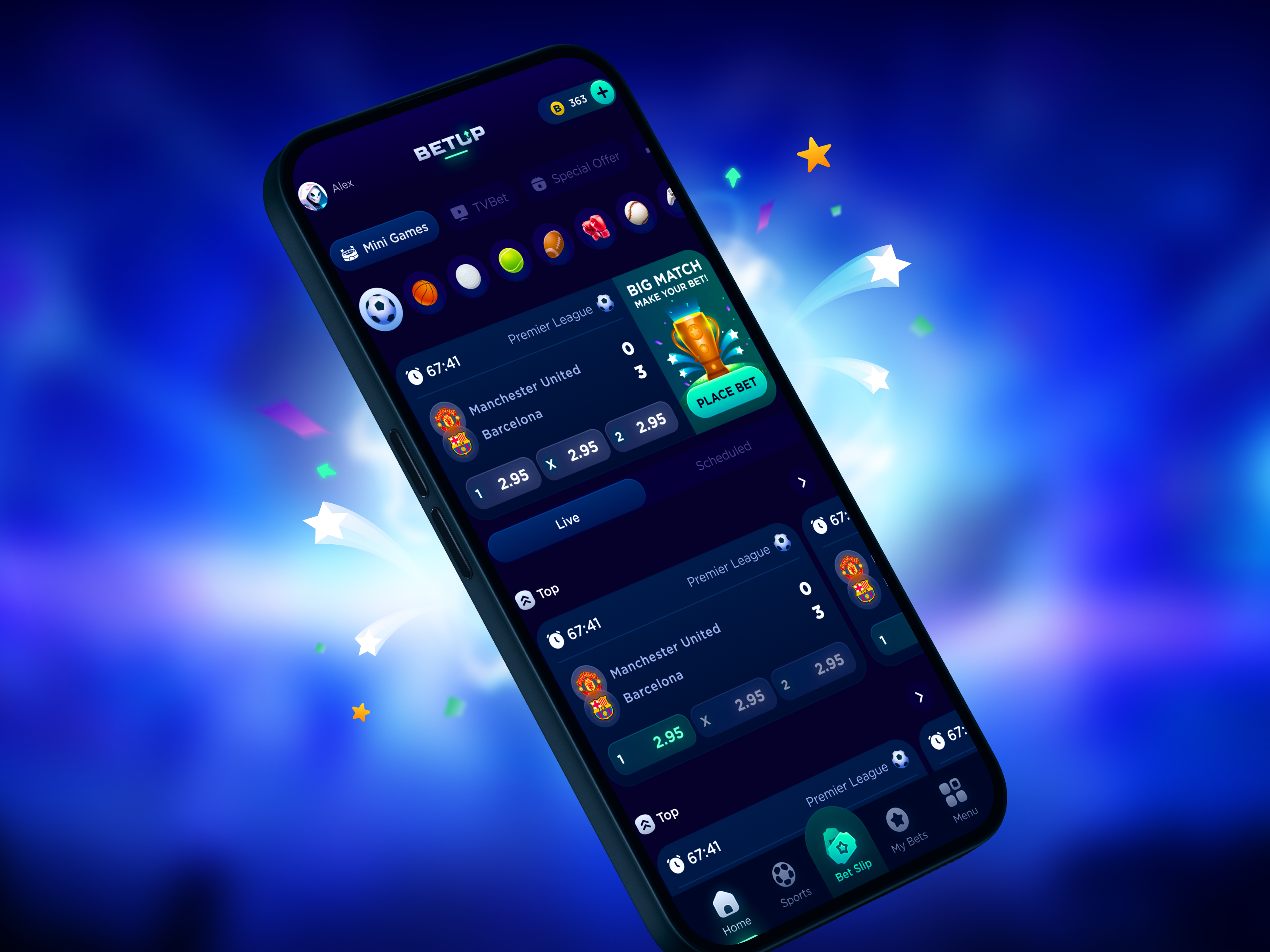 Example of Sports Betting (Desktop/Mobile)