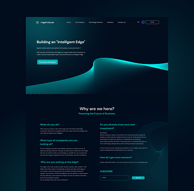 Intelligent Edge dark mode technology ui web web design