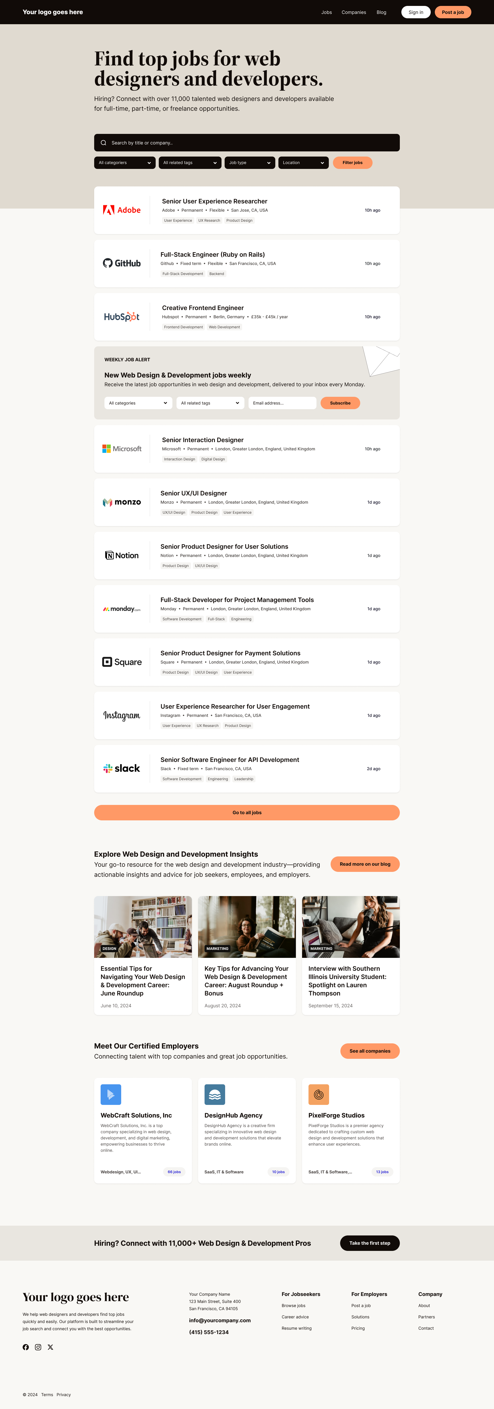 Example of Job Board Theme for WordPress