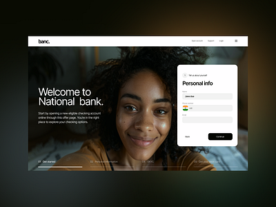 Bank landing page exercise bank branding design graphic design landing page ui webdesifn webdesign