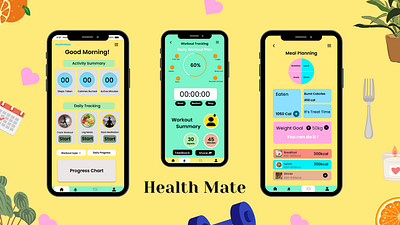 Health Mate Fitness App app design branding graphic design ui website design