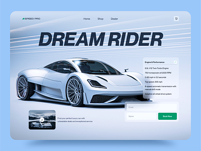 SPEED PRO, A Luxuries Car Selling Landingpage UI car dealership car renting car sell cool and clean ecommerce expensive car landing page ui luxury car minimalistic rent responsive design sports car web ui wordpress