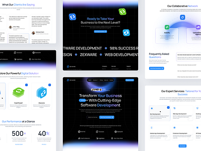 Software Development Company - Multi-Platform Solutions Landing api development bot development dark mode website desktop development gradient landing page mobile app development software development ui ui design web app development web design website design