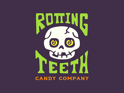 Rotting Teeth Candy Company branding candy design graphic design halloween hand drawn illustration logo logo design skull trick or treat vector