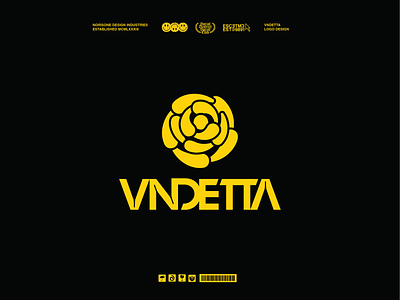 VNDETTA LOGO branding design edm edm logo edm music flower graphic design logo music producer logo vector vndetta music