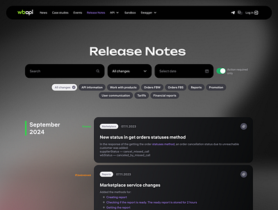 WB API | Release Notes api design desktop for developers notes ui ux uxui web