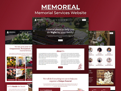 Memoreal - A Memorial Services Website branding design ui ux vector