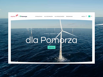 Offshore wind farms website animation clean design energy hero motion renewable ui ux video web design wind farm