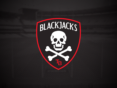 Tampa Bay Blackjacks afl branding crest design football graphic design illustration logo pirate skull tampa tampa bay