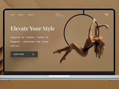 Nouveau Landing Page UI Design app branding brown calm cool dance dancewear design graphic design illustration logo simple typography ui ux vector