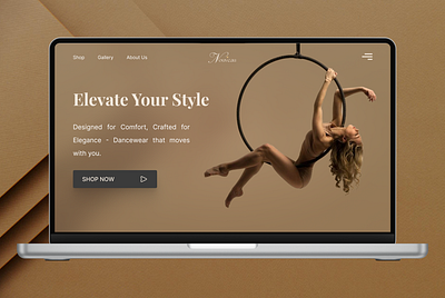 Nouveau Landing Page UI Design app branding brown calm cool dance dancewear design graphic design illustration logo simple typography ui ux vector