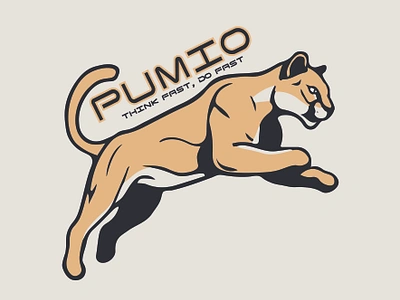 PUMIO attractive design beige branding logo puma pumio teget white