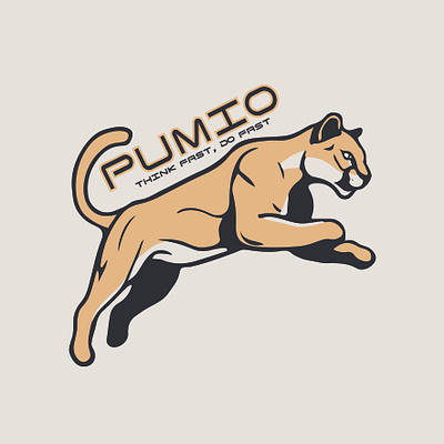 PUMIO attractive design beige branding logo puma pumio teget white