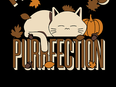 fall into purrfection cat cats design graphic design illustration vector