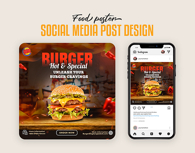 Burger social media post design burger design burger social media post fastfood design food design graphic design mahmudur rahman resturant design social media post social media post design