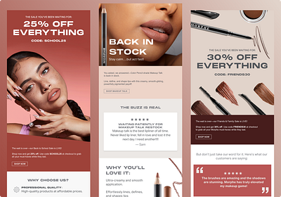 Morphe Email Campaign Series beauty design email email marketing fashion figma graphic design klaviyo newsletter ui