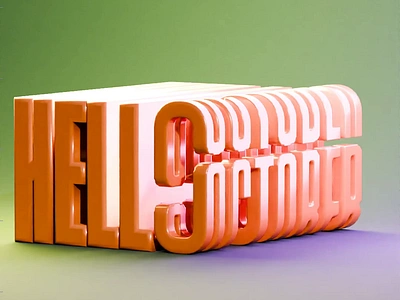 Hello October 3d blender halloween hello loop october orange typo