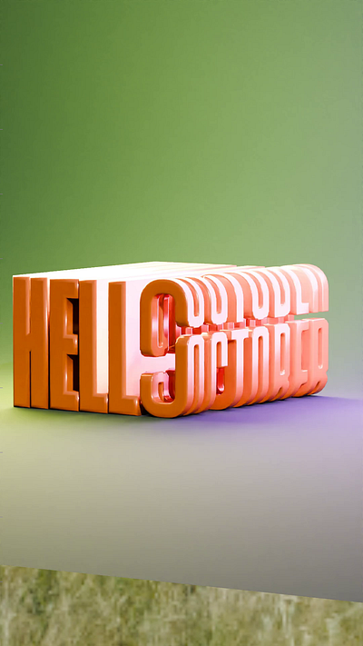 Hello October 3d blender halloween hello loop october orange typo