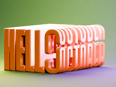 Hello October 3d blender halloween hello loop october orange typo